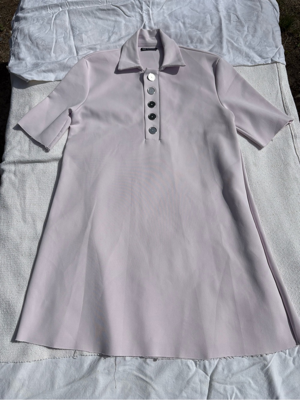 Raf Simons Runway SS 2014 Mens Light Lavender Short Sleeve Polo Dress